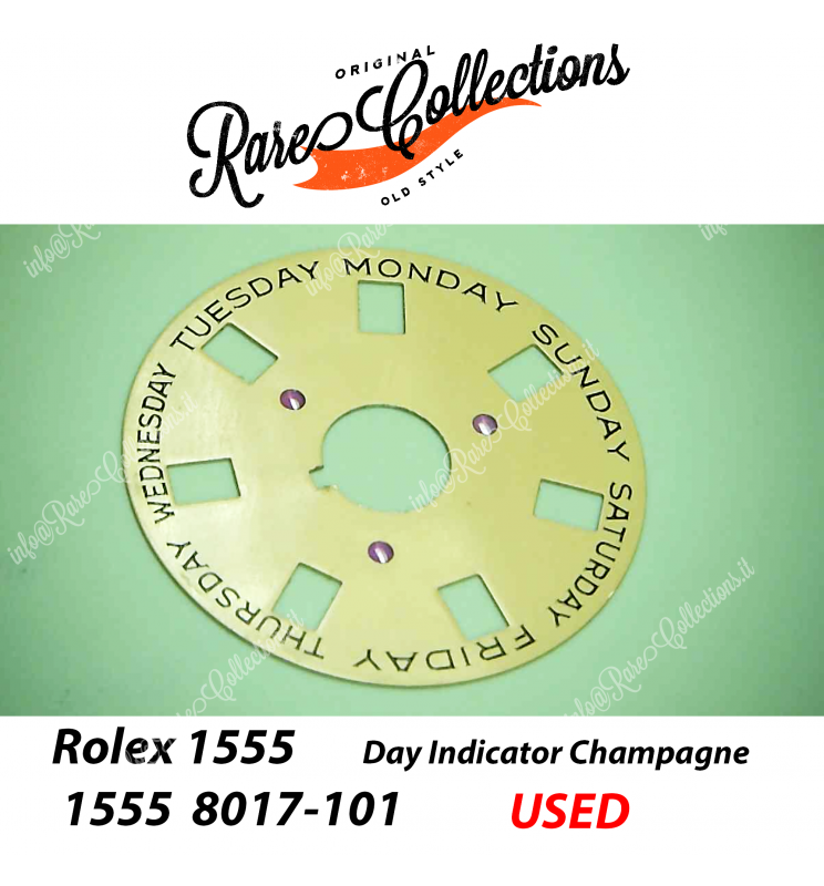 USED per Rolex 1555 1556 8017-101 Day Date1803 Day Indicator Champagne Usato