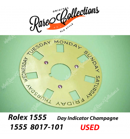 USED per Rolex 1555 1556 8017-101 Day Date1803 Day Indicator Champagne Usato