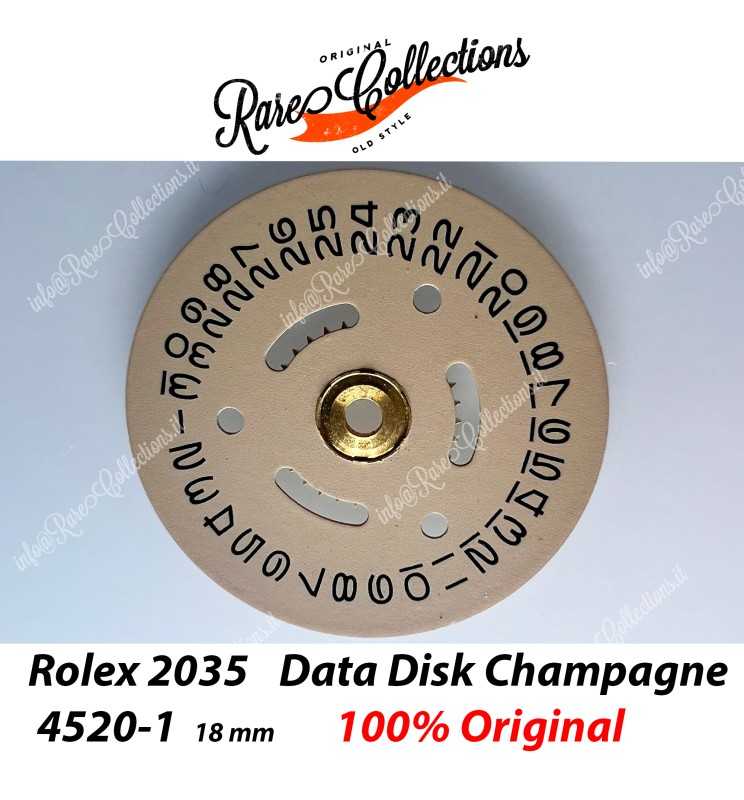USED Data Indicator Champagne Rolex 2035 4520-1 18mm Datario Usato .42
