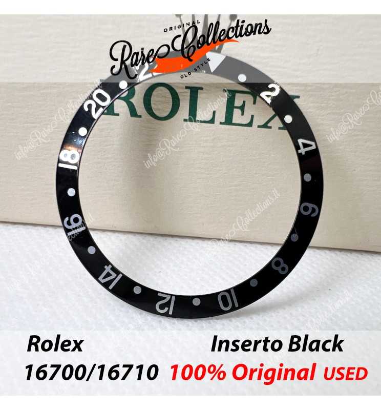 USED Usato Bezel Insert Rolex 16700 Nero Fat Font Inserto .103