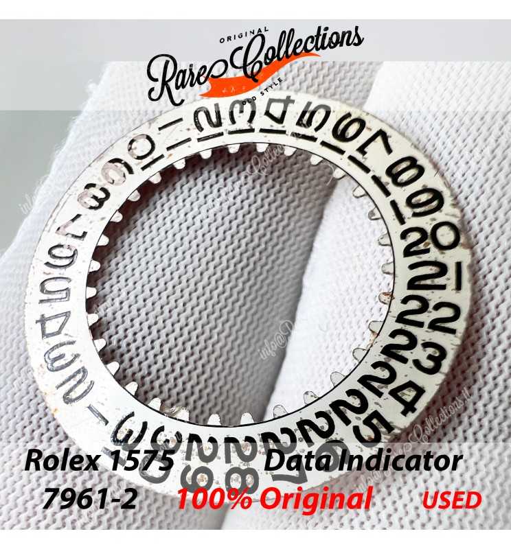 USED Usato Rolex Disco data Disk 1575 7961-2 Silver FAT FONT 1675 GMT .42