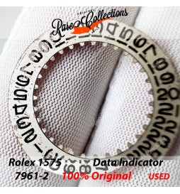 USED Usato Rolex Disco data Disk 1575 7961-2 Silver FAT FONT 1675 GMT .42