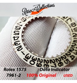 USED Usato Rolex Disco data Disk 1575 7961-2 Silver FAT FONT 1675 GMT .42