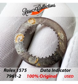 USED Usato Rolex Disco data Disk 1575 7961-2 Silver FAT FONT 1675 GMT .42